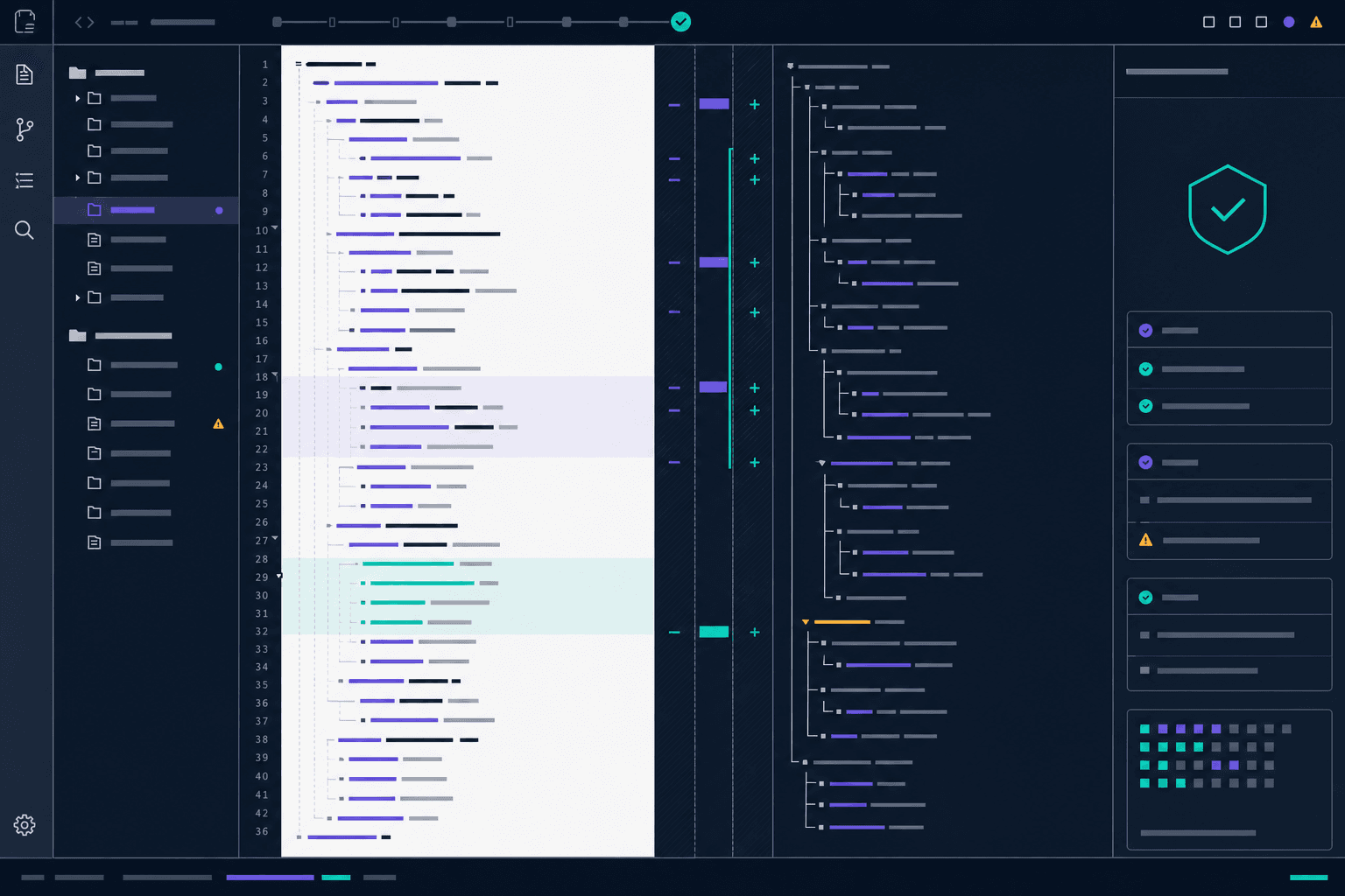 Compiler verification workspace with structured code panes