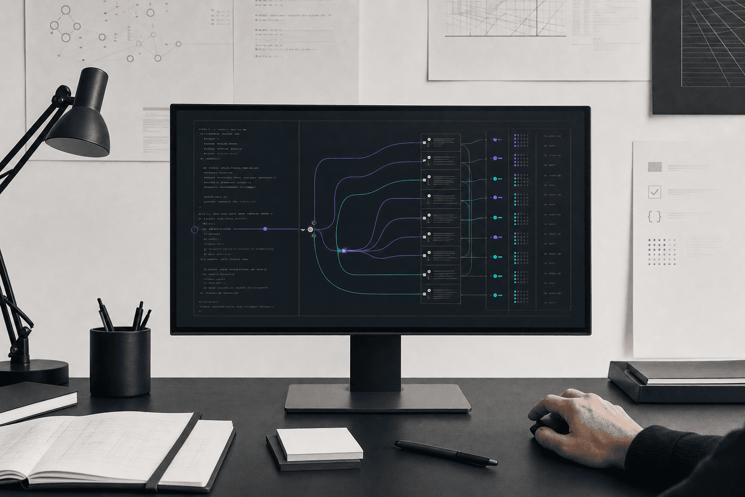 Engineer reviewing an API repair workspace